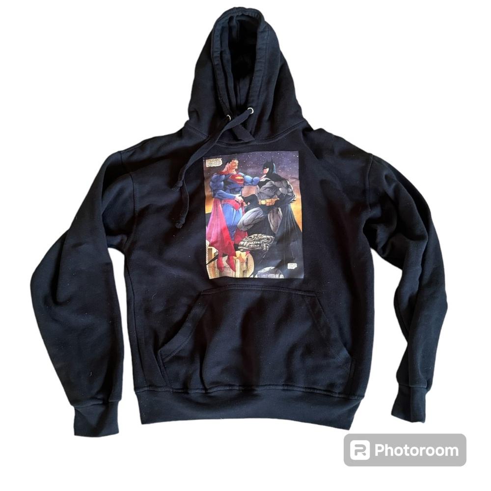 Jon Lauren Apparel Hoodie Superman Batman Graphic Size Med Fandom Superhero